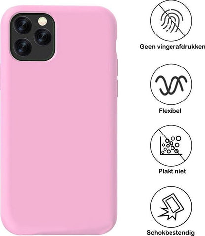iPhone 11 Pro Hoesje Siliconen Backcover Lichtgewicht - Roze