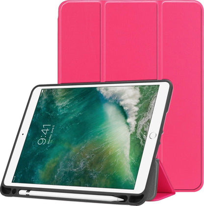 iPad Air 1/2 / Pro 9.7 / 2017/2018 Trifold Bookcase Hoes - Donkerroze