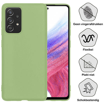 Samsung A53 Hoesje Siliconen Backcover Lichtgewicht - Groen
