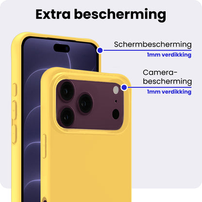 iPhone 18 Pro Max Hoesje Siliconen Backcover Lichtgewicht - Geel