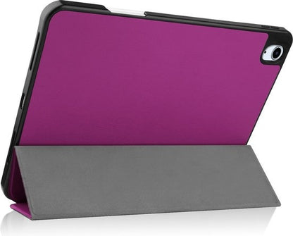iPad Air 2020 Trifold Bookcase Hoes met Penhouder voor Apple Pen - Paars