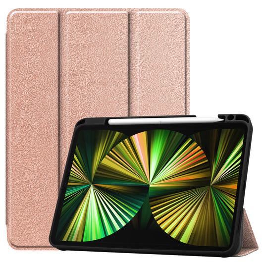 iPad Pro 2021 (12,9 inch) Hoesje Book Case Met Apple Pencil Uitsparing - Rosðð goud