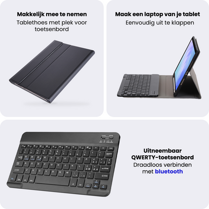 Samsung Galaxy Tab S11 Toetsenbord Hoes met Uitneembaar toetsenbord - Zwart