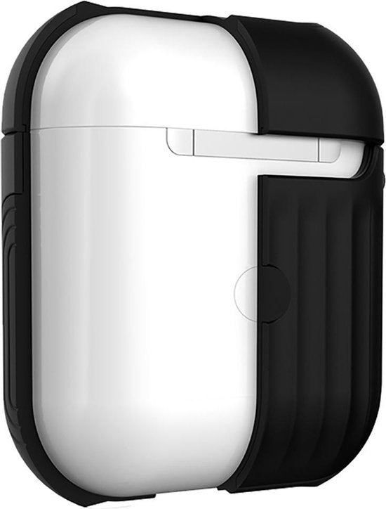 AirPods Hoesje Hard Cover met Ribbels - Zwart