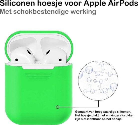 AirPods Hoesje Siliconen met Clip - Groen