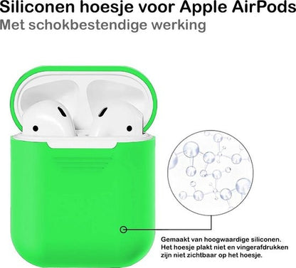 AirPods Hoesje Siliconen met Clip - Groen