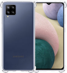 Samsung A12 Hoesje Shockproof Backcover Siliconen - Transparant