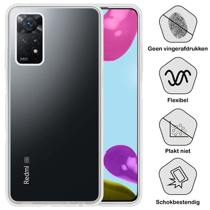 Xiaomi Redmi Note 11 Hoesje Siliconen Backcover Lichtgewicht - Transparant