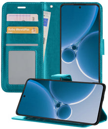 OnePlus Nord 3 Hoesje Bookcase Cover met Kaarthouder - Turquoise