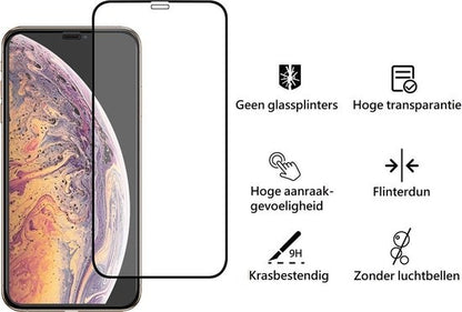 iPhone Xs Screenprotector Full Cover Tempered Glass