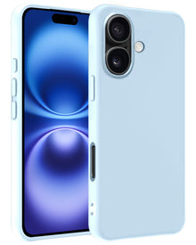 iPhone 16 Plus Hoesje Siliconen Backcover Lichtgewicht - Lichtblauw
