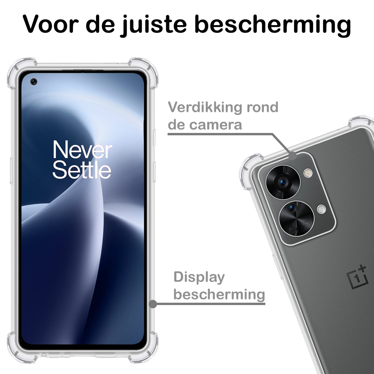 OnePlus Nord 2T Hoesje Shock Proof Siliconen - Transparant