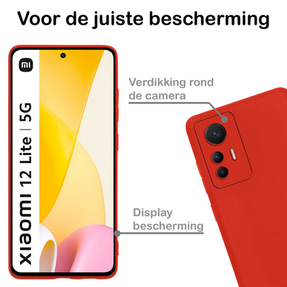 Xiaomi 12 Lite Hoesje Siliconen Backcover Lichtgewicht - Rood