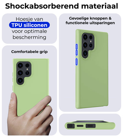 Samsung S24 Ultra Hoesje Siliconen Backcover Lichtgewicht - Groen