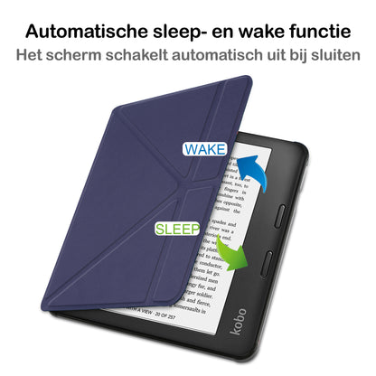Kobo Libra 2 Trifold Bookcase Hoes - Donkerblauw