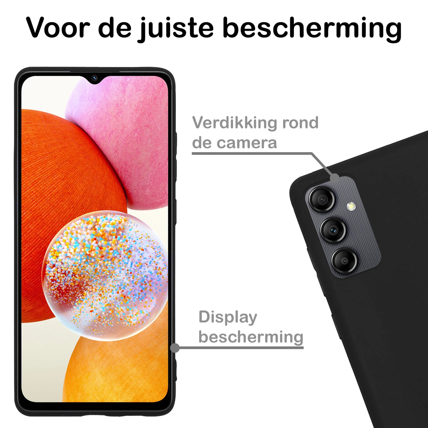 Samsung A14 Hoesje Siliconen - Zwart