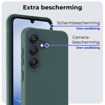 Samsung A25 Hoesje Siliconen - Donkergroen