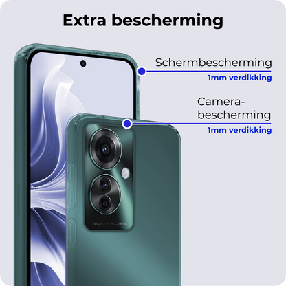 OPPO Reno 11F Hoesje Siliconen Backcover Lichtgewicht - Transparant