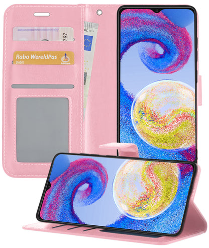 Samsung A04s Hoesje Bookcase Cover met Kaarthouder - Lichtroze