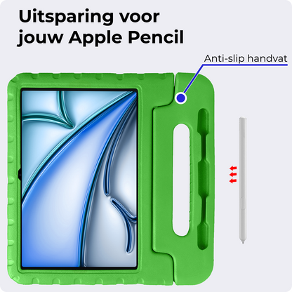 iPad Air 2024 / 2025 (11 inch) Kinderhoes Shockabsorberend Foam - Groen