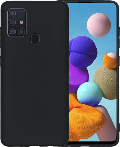 Samsung A21s Hoesje Siliconen Backcover Lichtgewicht - Zwart