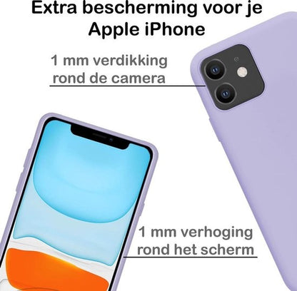 iPhone 11 Hoesje Siliconen Backcover Lichtgewicht - Lila