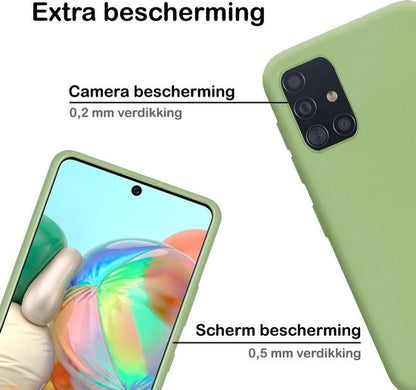 Samsung A71 Hoesje Siliconen - Groen