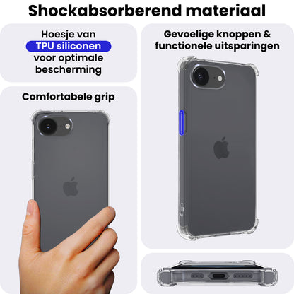 iPhone 16e Hoesje Shockproof Backcover Siliconen - Transparant