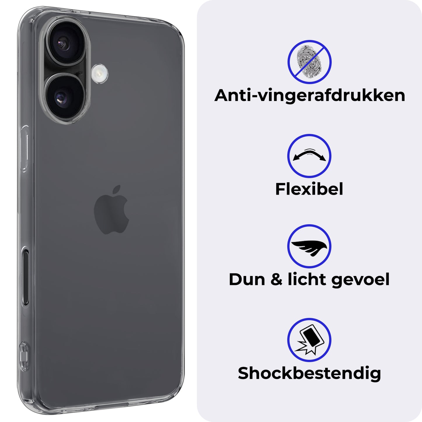 iPhone 16 Plus Hoesje Siliconen - Transparant