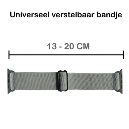 Horloge Bandje Geschikt Voor Apple Watch 1-8 / SE - 42/44/45 mm Bandje Stof - Grijs