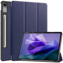 Lenovo Tab P12 Trifold Bookcase Hoes met Penhouder Lenovo Pen - Donkerblauw