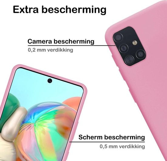 Samsung A71 Hoesje Siliconen - Roze