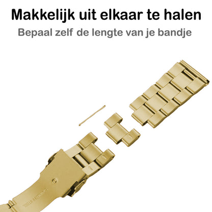 Horloge Bandje Geschikt Voor Apple Watch 1-8 / SE - 42/44/45 mm Bandje Metaal - Goud