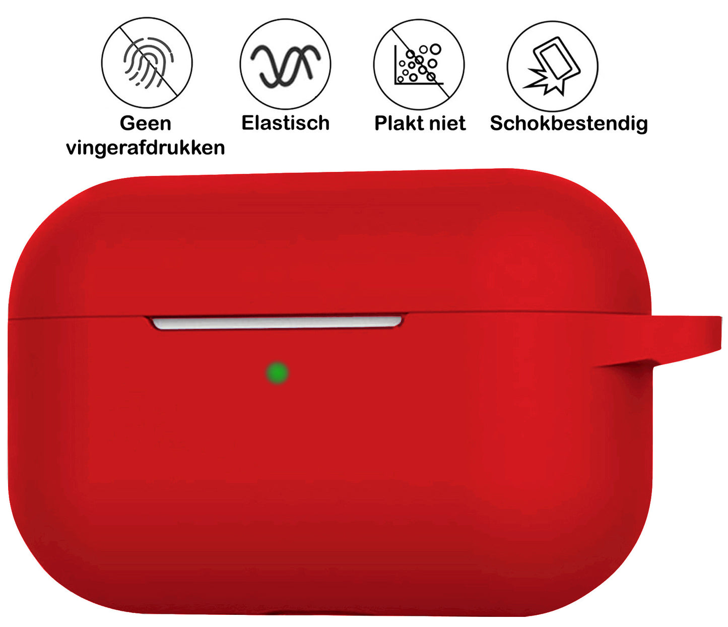 AirPods 3 Hoesje Siliconen met Clip - Rood