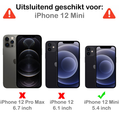 iPhone 12 Mini Hoesje met Ingebouwde Screen Protector - Zwart