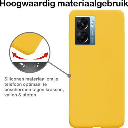 OPPO A77 Hoesje Siliconen - Geel