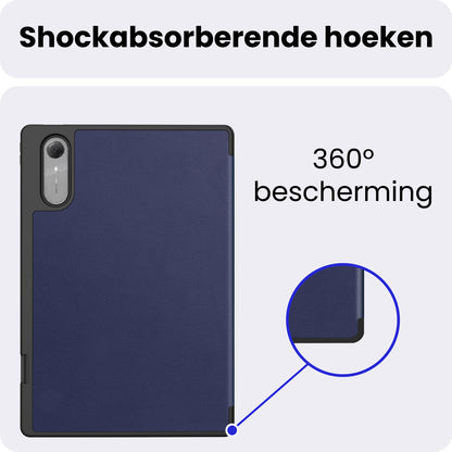 Lenovo Idea Tab Pro Gen 2 Trifold Bookcase Hoes met Penhouder Lenovo Pen - Donkerblauw
