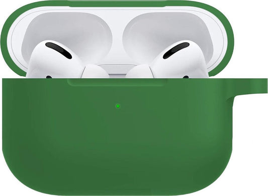 Airpods Pro Hoesje Siliconen met Clip - Donkergroen