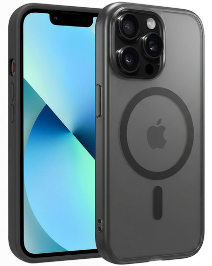 iPhone 14 Pro Hoesje Geschikt voor Magsafe Backcover Shockproof - Zwart