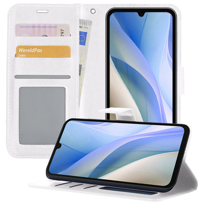 Samsung A15 Hoesje Bookcase Cover met Kaarthouder - Wit
