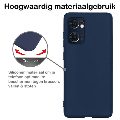 OPPO Find X5 Lite Hoesje Siliconen Backcover Lichtgewicht - Donkerblauw