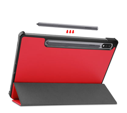 Samsung Galaxy Tab S8 Trifold Bookcase Hoes - Rood