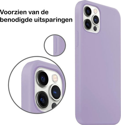 iPhone 12 Pro Hoesje Siliconen Backcover Lichtgewicht - Lila