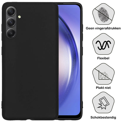 Samsung A54 Hoesje Siliconen Backcover Lichtgewicht - Zwart