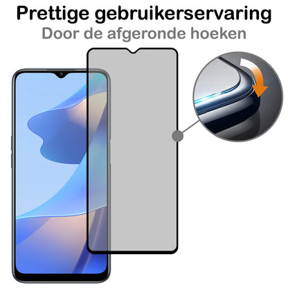 OPPO A16s Screenprotector Gehard Glas - Privacy