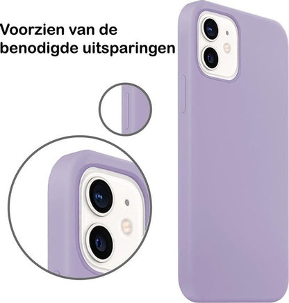 iPhone 12 Mini Hoesje Siliconen Backcover Lichtgewicht - Lila