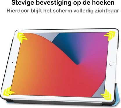 iPad 10.2 2020 Trifold Bookcase Hoes - Lichtblauw