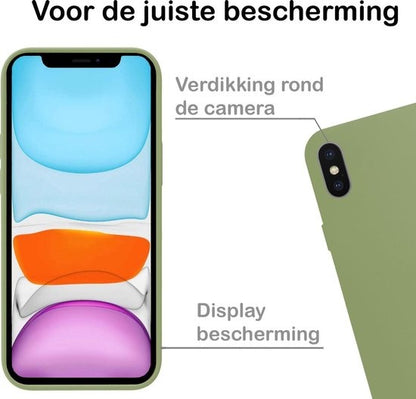 iPhone Xs Max Hoesje Siliconen Backcover Lichtgewicht - Groen