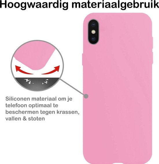 iPhone Xs Hoesje Siliconen - Lichtroze