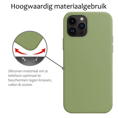 iPhone 15 Pro Max Hoesje Siliconen Backcover Lichtgewicht - Groen